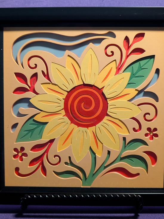Hand Crafted Other - Sunflower Cutout Wall Art - Yellow & Green Home Wall Decor